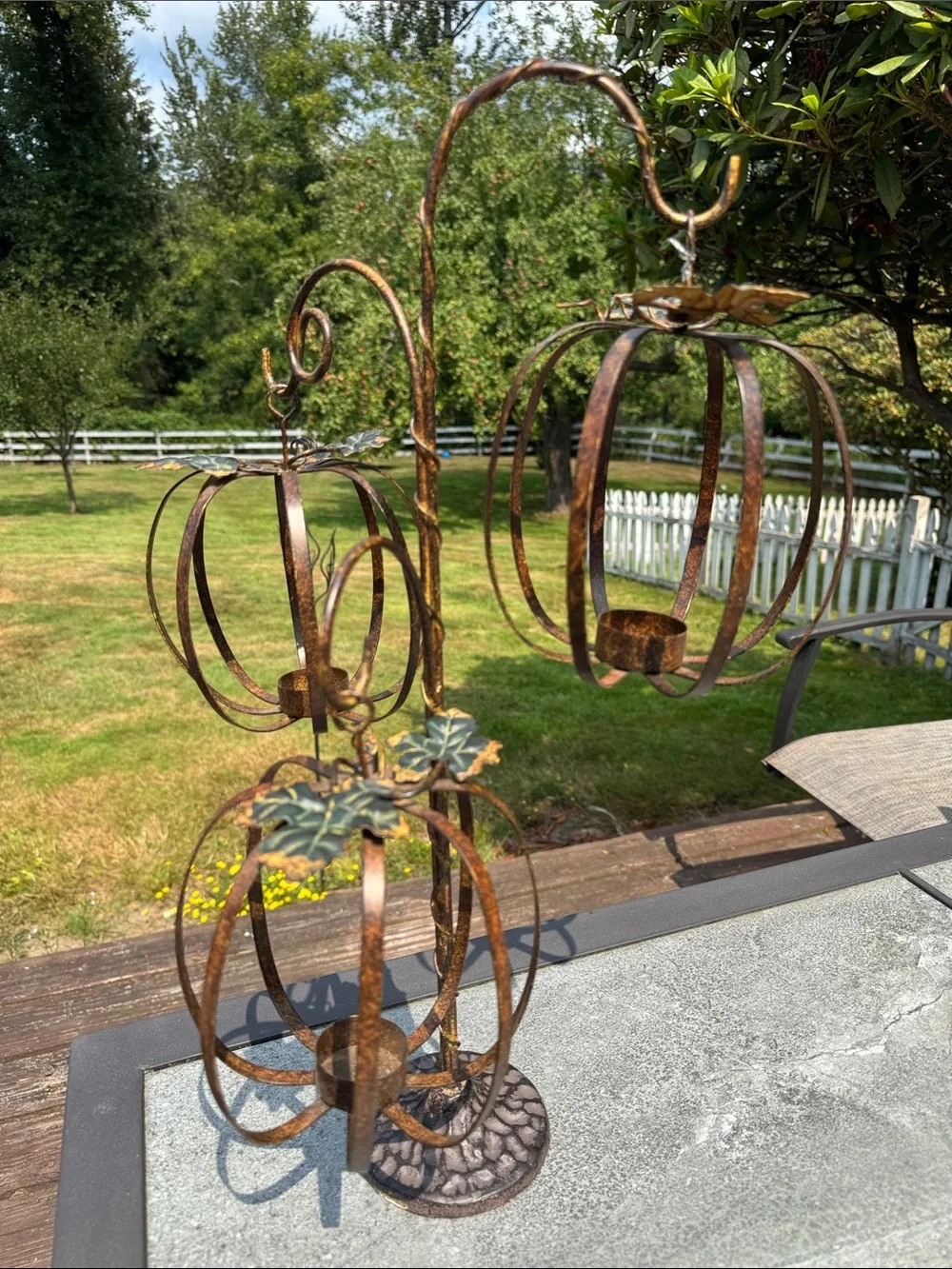 Metal Fall Votive Candle Decoration